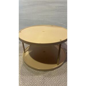 70's Beige Lazy Susan Spice Rack Bee Plastic Made in The USA 6 " Tall 10 "